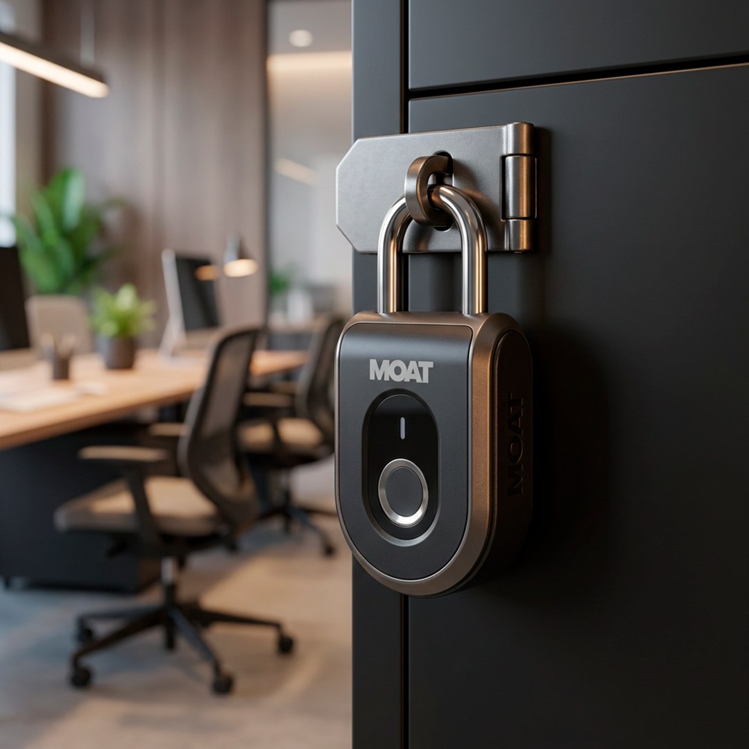 MOAT padlock protecting gym bag