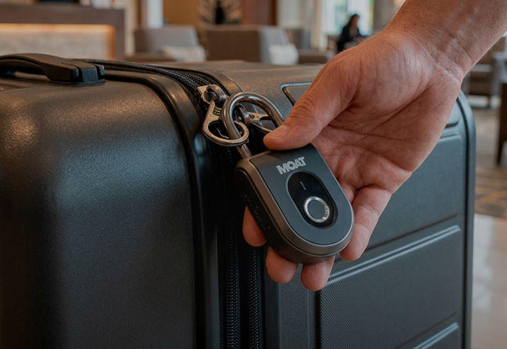 Travel luggage with MOAT lock